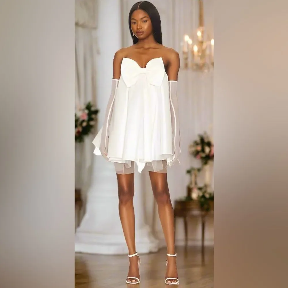 For Love & Lemons Clara Mini White Dress Size XS - Picture 6 of 10